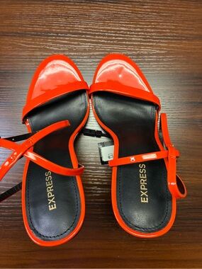 Express Women's Bright Red Patent Strappy Sandals